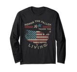 Honor The Fallen Thank The Living Memorial Day Veteran Stars Long Sleeve T-Shirt