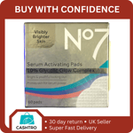 No7 Serum Activating Pads 10% Glycolic Glow Complex 60 pads Brighter Skin