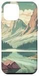 Coque pour iPhone 12 mini Rocky Mountain Lake Vintage Paysage graphique