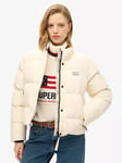 Superdry Sports Puffer Cropped Jacket, Black