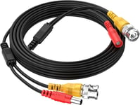 16 Pieds 5M Cable D'Extension Video Bnc Tout-En-Un Avec Connecteur Dc Power Pour Appareil Photo Securite Systeme De Television A Circuit Ferme Cctv De Surveillance A Domicile