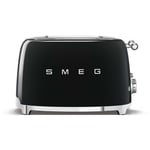 Smeg TSF03BLUK Retro 50s Style 4 Slice Toaster - Black