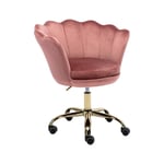 Wahson Office Chairs - Chaise de Bureau Fauteuil de Bureau à Roulettes Réglable en Hauteur pour Bureau et Chambre, Velours, Rose