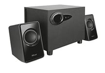 Trust Avora 2.1 PC Speakers with Subwoofer for Computer and Laptop, 18W (9W RMS), Compact Sound System, Jack 3.5 mm, USB Powered Stereo Speaker Set for Music, Movies, Gaming, Home Office - Black