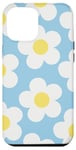 iPhone 12 Pro Max Light Blue Flower Daisy Leaf Cute Floral Pastel Pattern Case