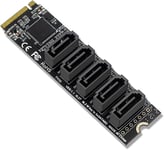 Adaptateur NVME vers SATA M.2 vers SATA 5 ports avec refroidisseur en aluminium JMB585 et fonction PM