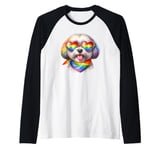 Rainbow Pride Dog Rainbow Dog LGBT Puppy LGBTQ Love Pride Raglan Baseball Tee