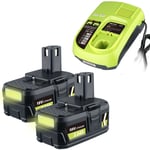 5500mAh Li-ion ErsatzAkku für P108 Ryobi 18V Akku mit Ryobi P117 Ladegerät RB18L50 RB18L40 RB18L25 RB18L15 RB18L13 P122 P107 P104 P109 P102