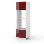 Armoire micro-ondes R-Line, Rouge bordeaux Haute brillance, 60 cm Vicco