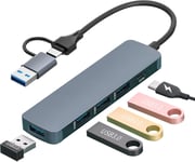 Hub USB C 8 en 2 avec lecteur de carte SD et TF,port audio 3,5 mm,USB 3.0,USB 2.0,multiport USB C,répartiteur USB de type C pour MacBook,Surface,Dell,ordinateur portable,bureau.[W1039]