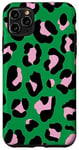 iPhone 11 Pro Max Green and Pink Leopard Print Case