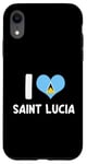 iPhone XR I Love Saint Lucia Pride St. Lucian Flag Heart Case