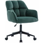 Wahson Office Chairs - Chaise de Bureau à Roulettes Fauteuil Bureau Chaise Bureau Réglable en Hauteur à Domicile, Velours, Vert