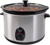 Quest Stainless Steel Slow Cooker Round 5 Litre Ceramic 320w 35280