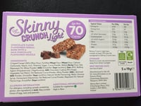 Skinny Crunch Chocolate Fudge Snack Bars 4 Boxes of 5 Bars = 20 Bars