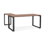 Bureau d'Angle Design "Abigano" 170cm Noyer & Noir