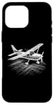 Coque pour iPhone 16 Pro Max Avion à hélice 3D Wireframe - Amoureux d'avion vintage