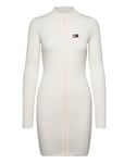 Tjw Badge Zip Sweater Dress Kort Klänning White Tommy Jeans