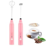 Electric Milk Frother CouHaP 2 in 1 Stainless Steel Whisk EggBeater & Coffee Frother with 3-Speed and USB Rechargeable for Coffee Latte Cappuccino,Hot Chocolate,EggCream Milk Frother,Kitchen