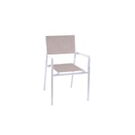 CHAISE DE JARDIN EMPILABLE AVEC ACCOUDOIRS BLANC 55X56 H 86 EN ALU CLEVELAND