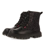 GIOSEPPO Bottines Noires à Lacets et Paillettes Fille et garçon nisland