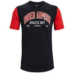 t-shirts Homme, Under Armour Athletic Department Colorblock SS Tee, Noir