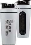 Pulver Coupe Shake en acier inoxydable Premium et tasse thermos – Proteine Shaker – Shake - Sans BPA – 1000 ml - Shaker - Blanc