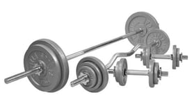 Set d halteres complet avec disques en fonte   barres 105 5 kg