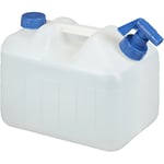 Relaxdays - Jerrycan jerricane bidon d'eau robinet bouchon réservoir 10 l sans bpa camping voiture festival, blanc