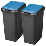 WELL HOME MOBILIARIO & DECORACIÓN Touch & Lift Bin 25 L Blue Sapphire Set of 2