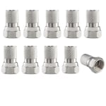 10Pcs F Connector,Adaptateur Antenne TV,7MM Connecteur F Type Coaxial,Prise F,Prise Coaxial TV,Connecteur Antenne Type F,pour Câble d'Antenne Coaxial(Métrique)