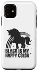 iPhone 11 Black Are My Happy Black Color Goth Unicorn Gothic Case