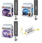 Tassimo T Discs Hot Chocolate Pack - Milka, Cadburies, Oreo - 32 Pods + 3 x Carte Noire Espresso Coffee Pods