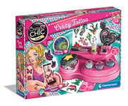 Clementoni 18733 Chic-Crazy Art et artisanat, cadeau pour filles de 6 ans, kit pour enfants, tatouages temporaires, jouets créatifs