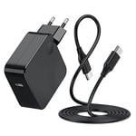 Chargeur USB C 65W Ordinateur Portable pour ASUS Zenbook 14 HP Chromebook Lenovo Thinkpad Acer Macbook Pro/Air iPad Dell Huawei Matebook Samsung Google Tablets avec Câble USB C à C de 1.8M