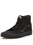 Vans Mens SK8-Hi Trainers - Black, Black/Black, Size 6, Men