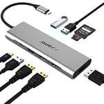 Station d'accueil, concentrateur USB C, Station d'accueil MacBook USB C avec Double HDMI 4K, DisplayPort, 95 W PD, 3 Ports USB 3.0 et Lecteur de Carte SD/TF pour MacBook Pro Air