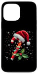 Coque pour iPhone 13 Pro Max Chapeau de Père Noël en sucre d'orge de Noël pour garçons et filles