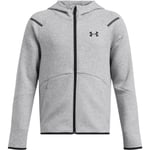 Under Armour Unstoppable Fleece Full Zip Hettegenser Barn - Grå - str. 164 - 176