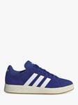 adidas Grand Court Base 00 Suede Lace Up Trainers, Lucid Blue