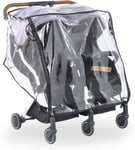 Housse de Pluie pour Poussette Double, Accessoires pour Poussette Double Housse de pluie Voyage en Plein Air, Imperméable et Coupe-vent Protection