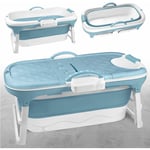 Baignoire pliable mobile adulte baignoire Spa avec des rouleaux de couvercle et de massage, Bébé baignoire avec panier de savon pour douche de salle