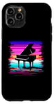 Coque pour iPhone 11 Pro Piano Glitch - Amateur d'instruments de piano vintage