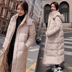 Doudoune Femme Nouveau Hiver Femmes Veste X-Long À Capuche Coton Rembourré Femme Manteau d'hiver Femmes Vêtements De Haute Qualité Chaud Parkas XL Beige