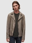 AllSaints Leo Leather Biker Jacket, Earthy Brown