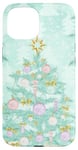 iPhone 15 Pastel Green Mint Christmas Tree Ornaments Decoration Winter Case