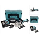 Makita - dpj 180 RY1J 18 v Li-Ion Fraiseuse rainureuse sans fil en Makpac + 1 x 1.5 Ah batterie + chargeur + chargeur de batterie.