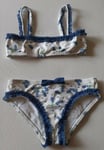 NECK & NECK MAILLOT DE BAIN 2 PIÈCES 10-11 ANS BLANC ET BLEUET MOTIF FLORAL