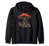 Cute Grim Reaper The Death Cottagecore Aesthetic Mushroom Zip Hoodie