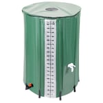 EINFEBEN Récupérateur d'eau de pluie pliable 380 L, ⌀ 100x68cm Baril d'eau de pluie vert Réservoir de Pluie Pratique